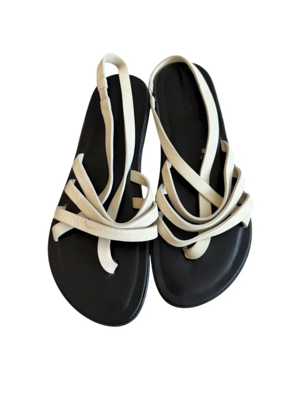 THE ROW Line White Leather Sandals Size 39 / US 9